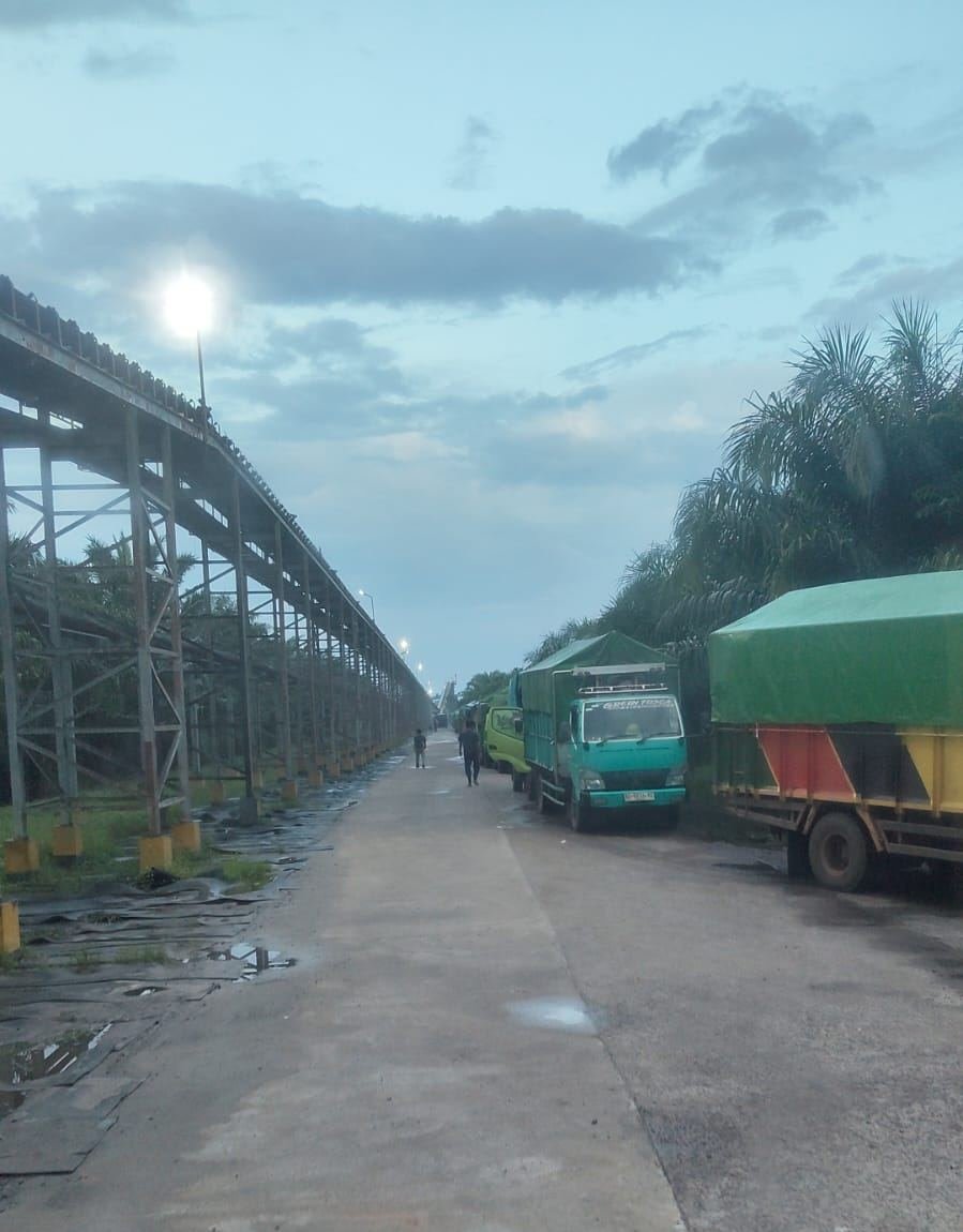 Antrean truk di pabrik kelapa sawit